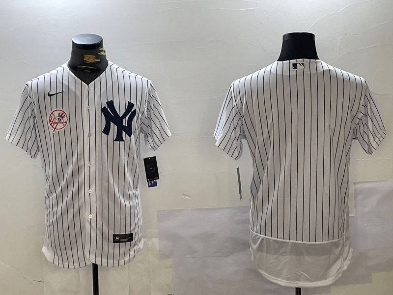Men New York Yankees Blank White stripe Elite 2024 Nike MLB Jersey style 10161->new york yankees->MLB Jersey